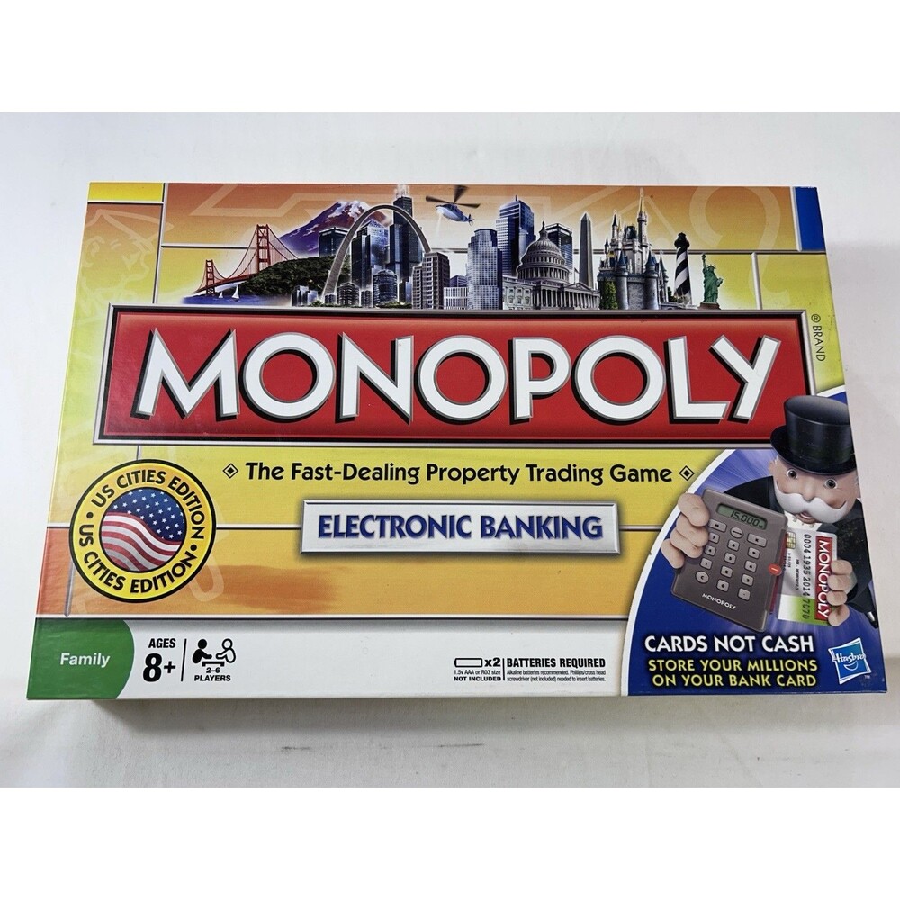 Monopoly Electronic Banking US Cities Edition 2009 Hasbro Board Game